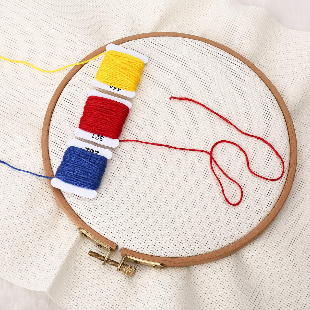 Aida Cloth 14 Count Cross Stitch Fabric,19×28inch (14CT, Off White) Donmon