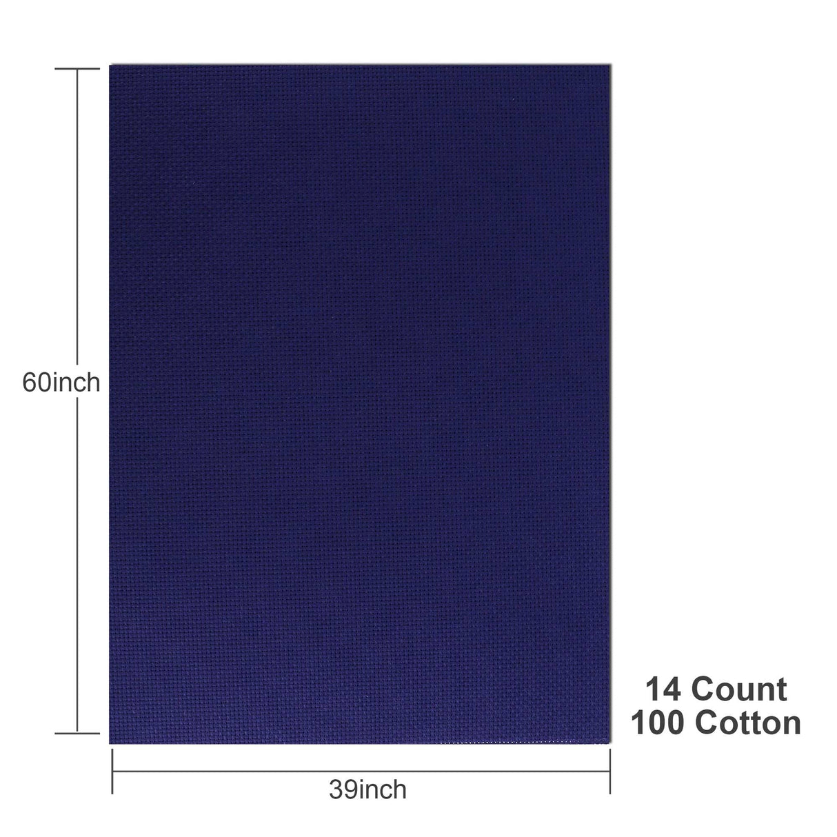 Aida Cloth 14 Count Cross Stitch Fabric,60×39inch (14CT,Navy) Donmon