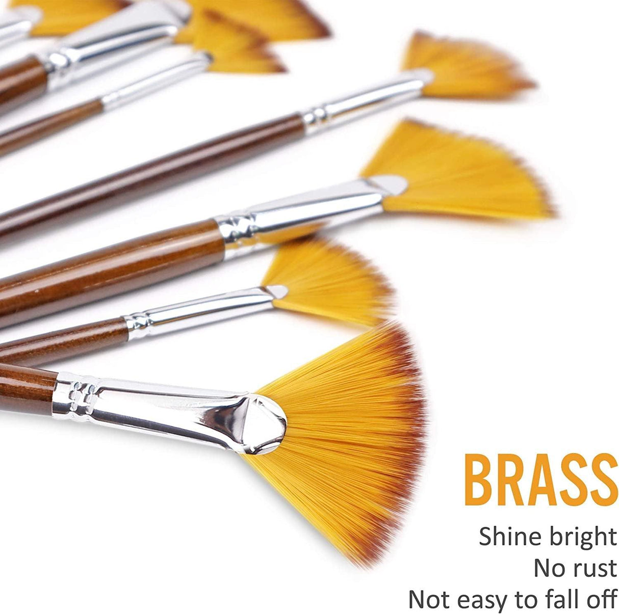 Artist Paint Brushes Set 9Pcs Soft Anti-Shedding Nylon Hair Wood Long Handle for Acrylic Watercolor Oil Gouche Painting WoodArtSupply