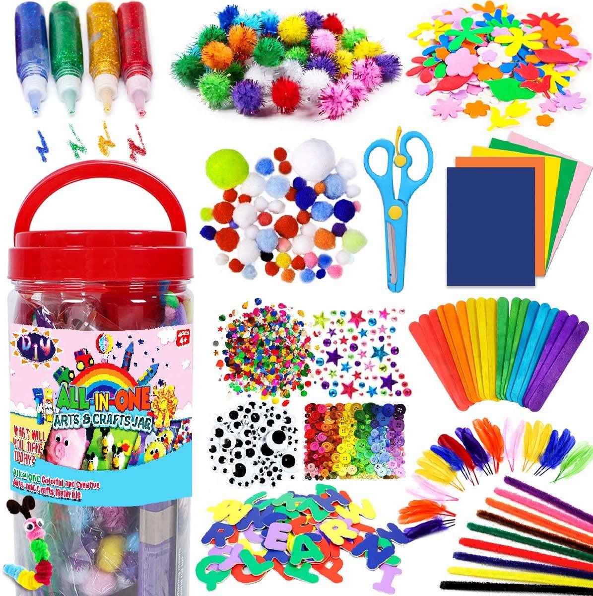 Arts and Crafts Supplies for Kids - Craft Art Supply Kit D.I.Y. Crafting School Kindergarten Supplies WoodArtSupply