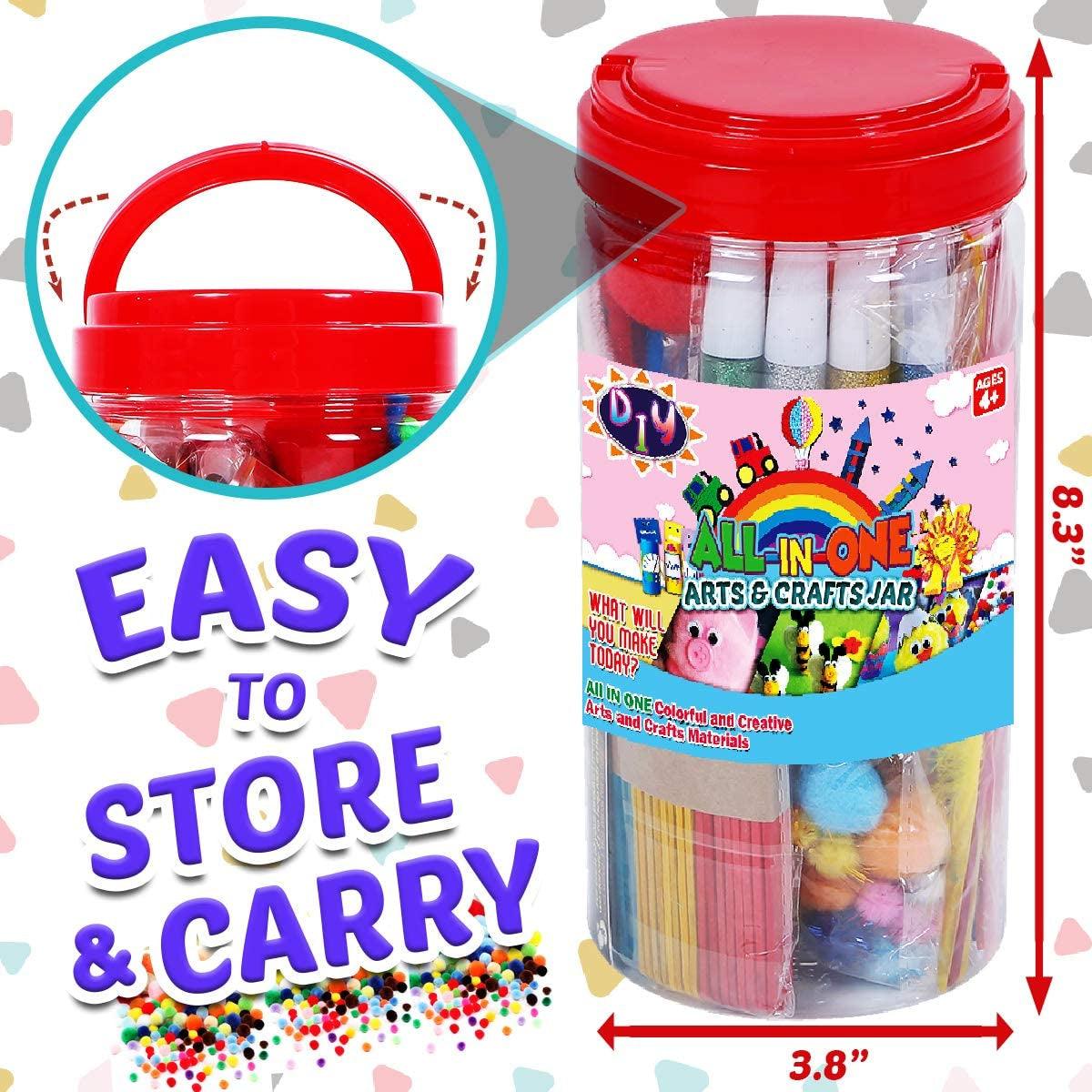 Arts and Crafts Supplies for Kids - Craft Art Supply Kit D.I.Y. Crafting School Kindergarten Supplies WoodArtSupply