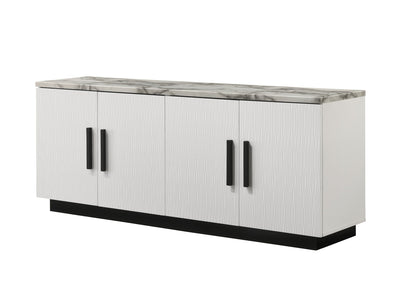 Matilda Cabinet Console Table with White Faux Marble Top