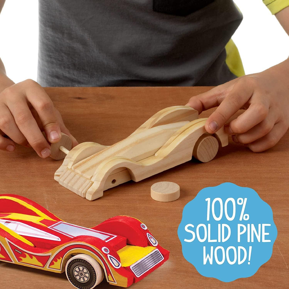 Build & Paint Your Own Wooden Cars DIY Wood Craft Kit 3 Race Cars Arts and Crafts Kit WoodArtSupply