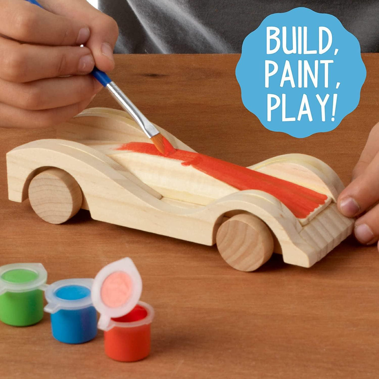 Build & Paint Your Own Wooden Cars DIY Wood Craft Kit 3 Race Cars Arts and Crafts Kit WoodArtSupply