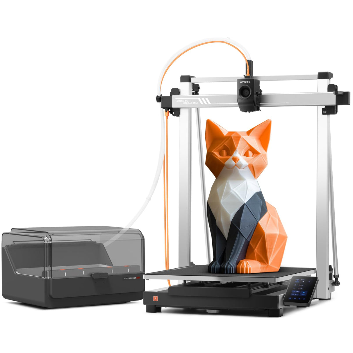 (Bundle Anycubic Kobra 3 Max Combo 3D Printer) Large Printing Volume Multicolor 3D Printer, 600mm/s High-Speed Printing Precise Auto-Leveling & Anti-Skip Upgrade 420 * 420 * 500mm Print Volume ANYCUBIC