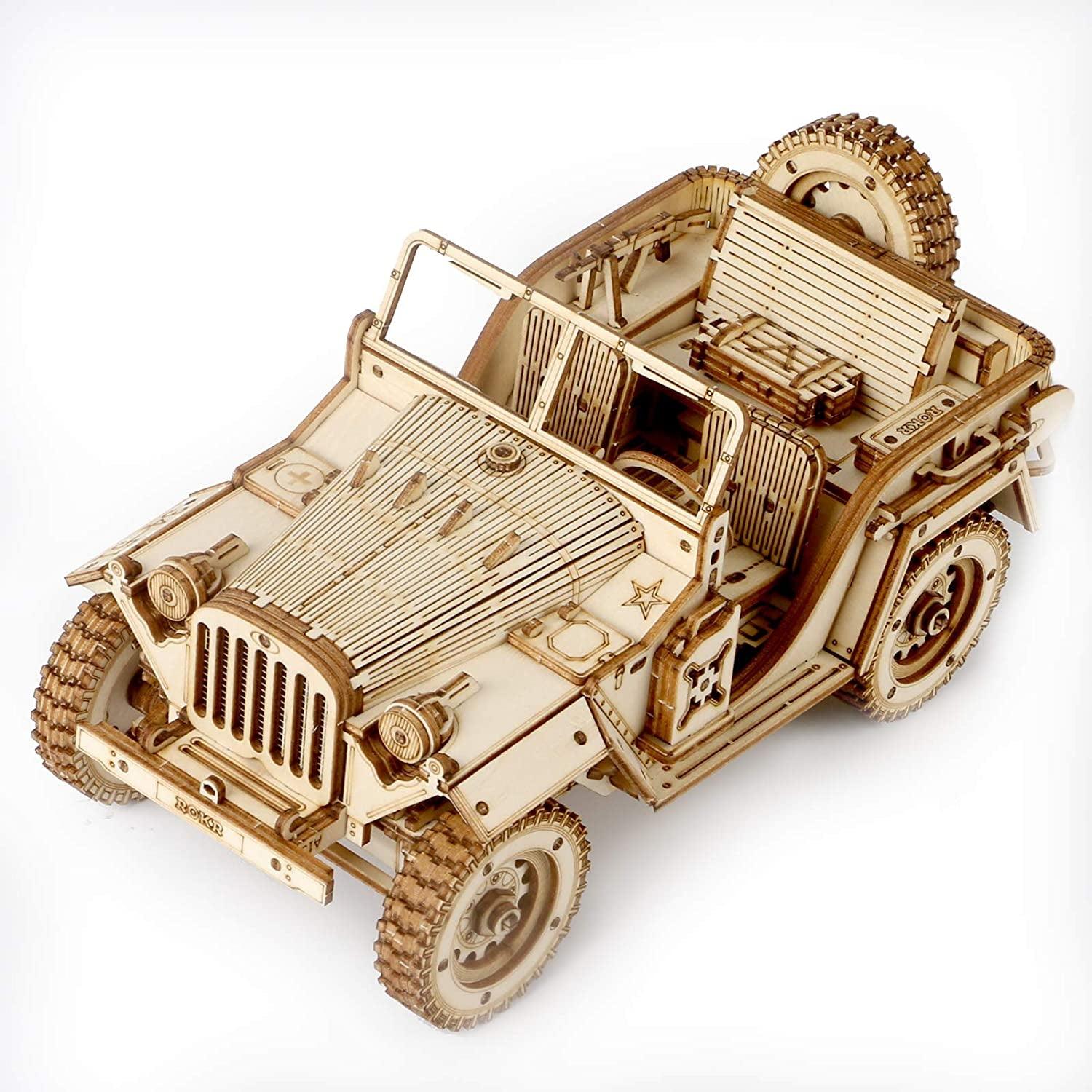 Army Jeep Scale Model 3D Wooden Puzzle