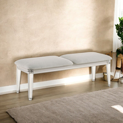Laveda Boucle Bench - Light Gray / White