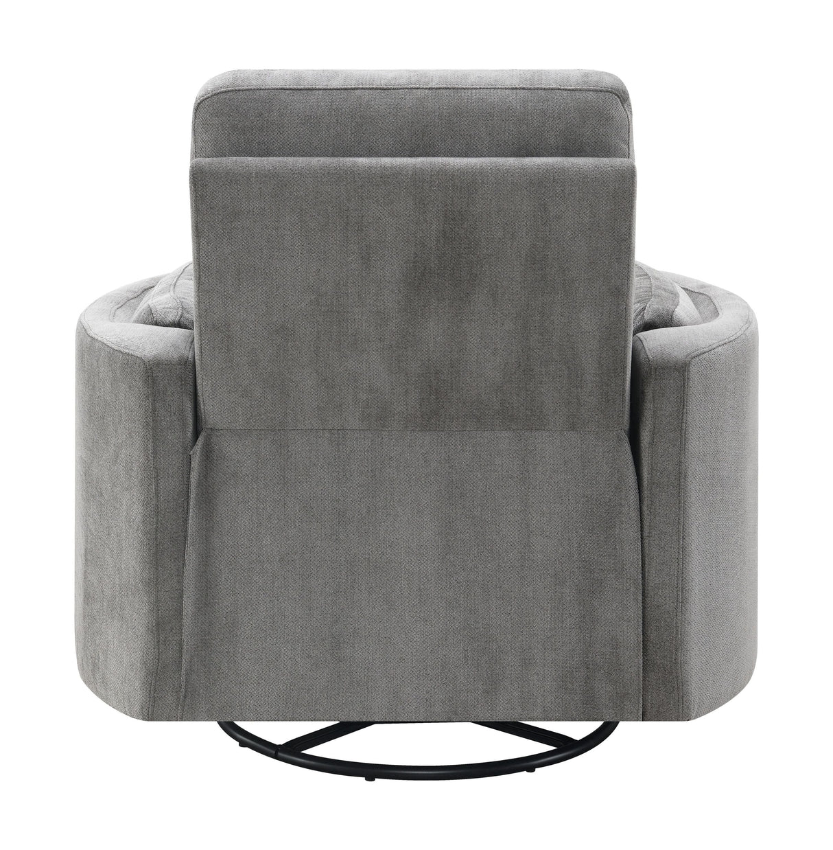 Sagen Charcoal Chenille Glider Recliner with Swivel