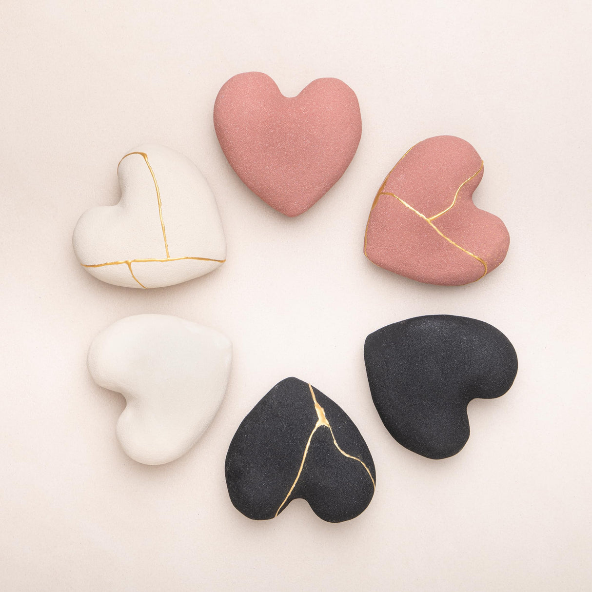CHIYU Kintsugi kit - Heal Your Heart - Gold Glue - Includes Ceramic Heart - Gift Box - Kintsugi Repair Kit - Blush CHIYU