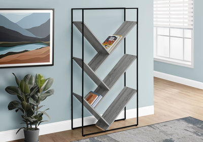 3-Tier Contemporary Bookshelf with Reclaimed Wood Finish