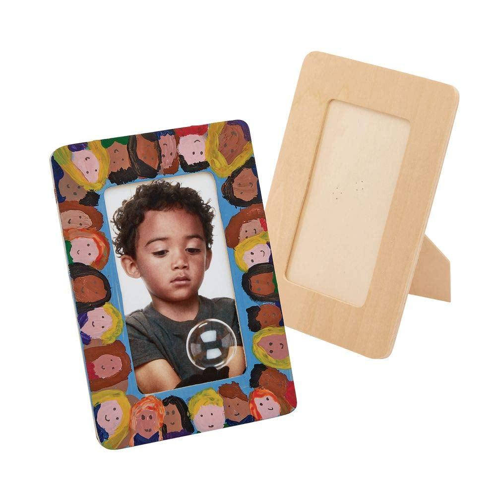 Decorate Your Own Standing Wooden Frames with Clear Plastic Protector Sheet, Set of 12 for 4 X 6 Inch Photos, Set of 12 WoodArtSupply