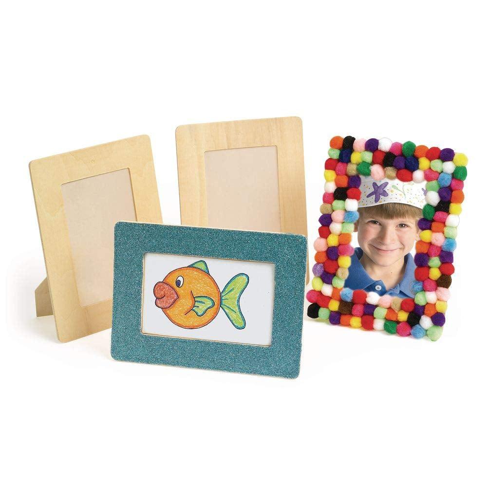 Decorate Your Own Standing Wooden Frames with Clear Plastic Protector Sheet, Set of 12 for 4 X 6 Inch Photos, Set of 12 WoodArtSupply