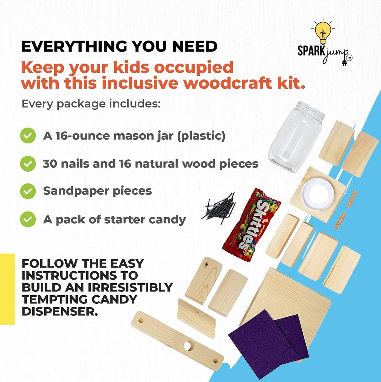 DIY Candy Dispenser Wood Building Kit Real Wood Gift STEM Teaching Tool WoodArtSupply