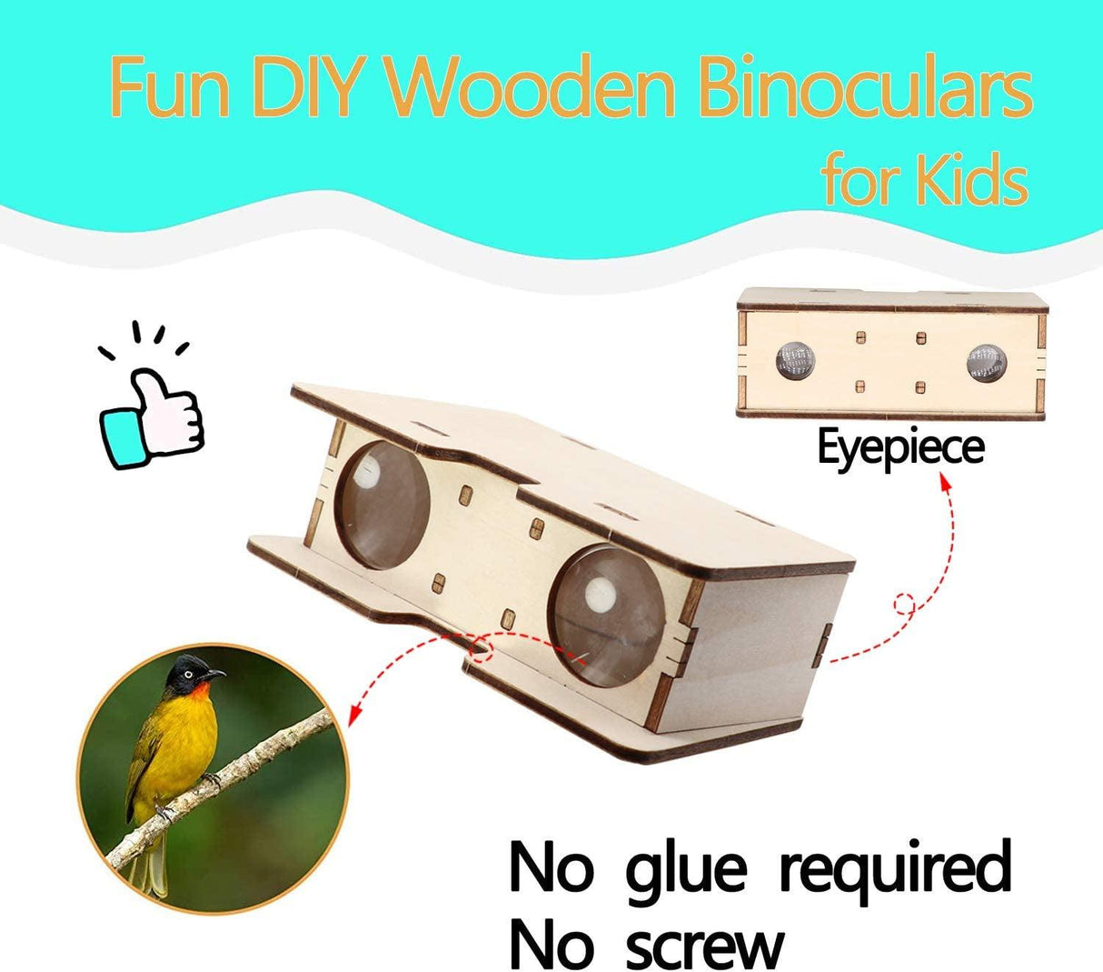 DIY Wooden Science Model Kit Solar Power Car,Electric Motor Biplane Glider,Toy Binoculars and Wind Power Car,Stem 4 in 1 Set WoodArtSupply