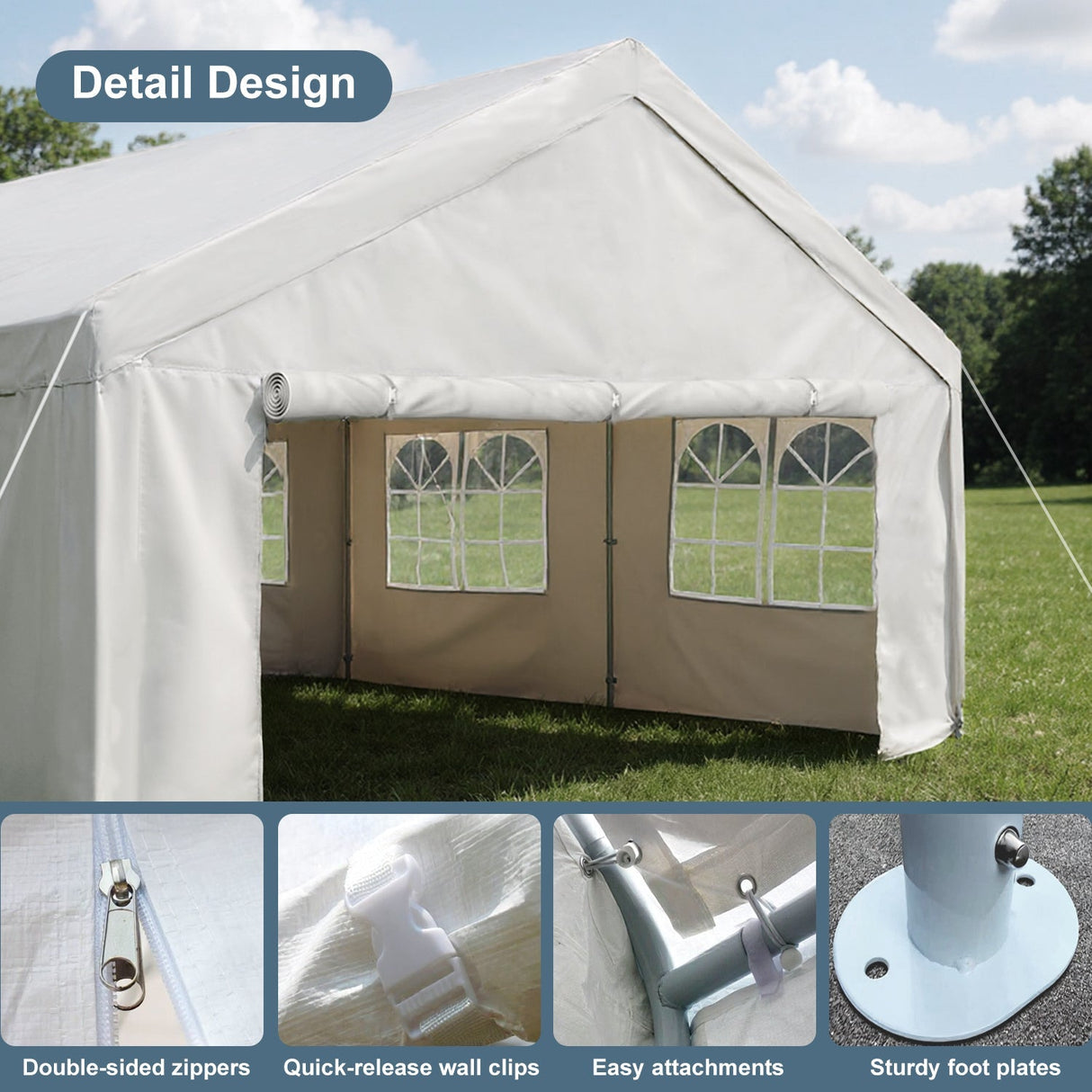 10'x20' Carport Car Canopy Party Tent Outdoor Gazebo