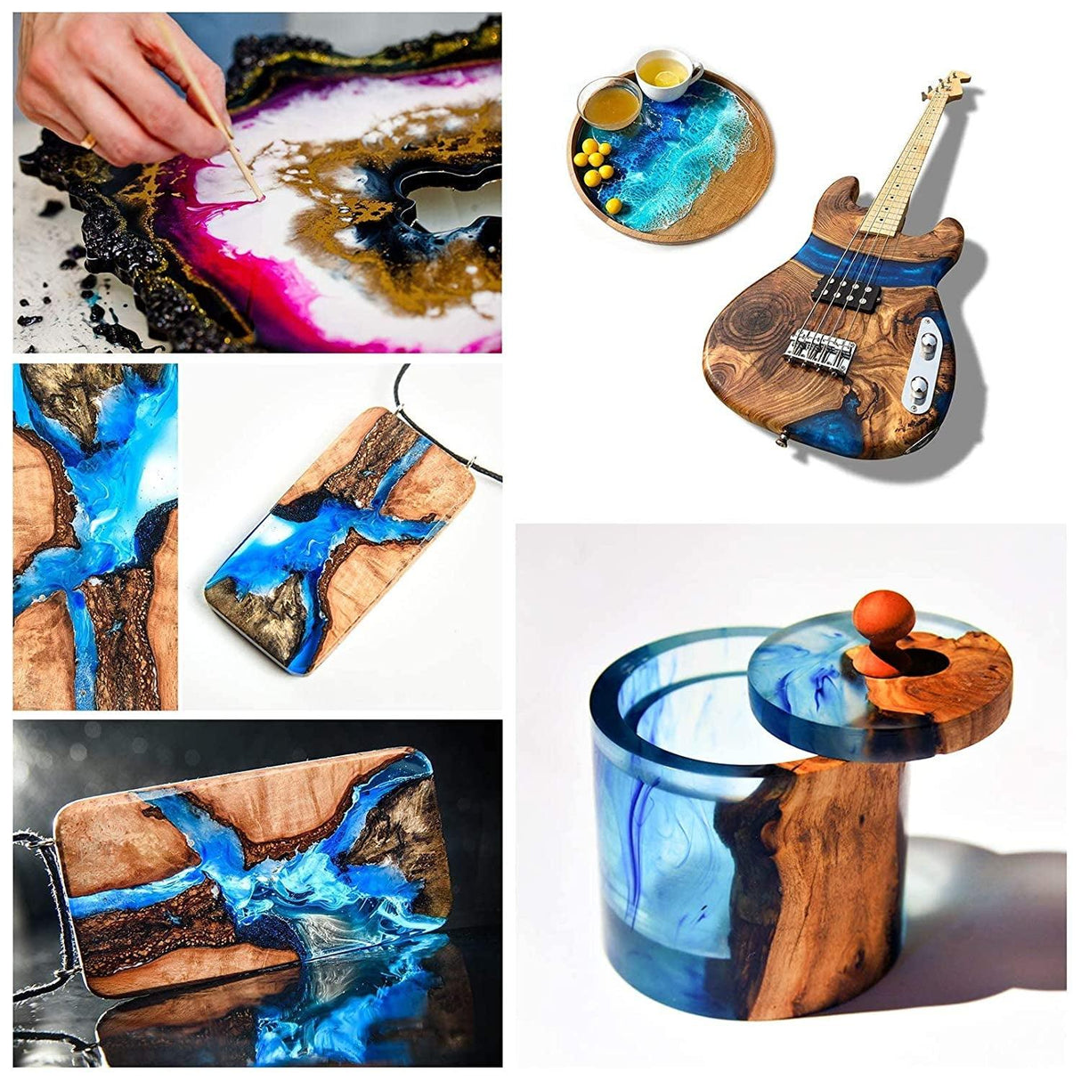 Epoxy Resin 32Oz Kit Crystal Clear-Not Yellowing and No Bubble Self Leveling Easy Mix 1:1 Casting & Coating WoodArtSupply