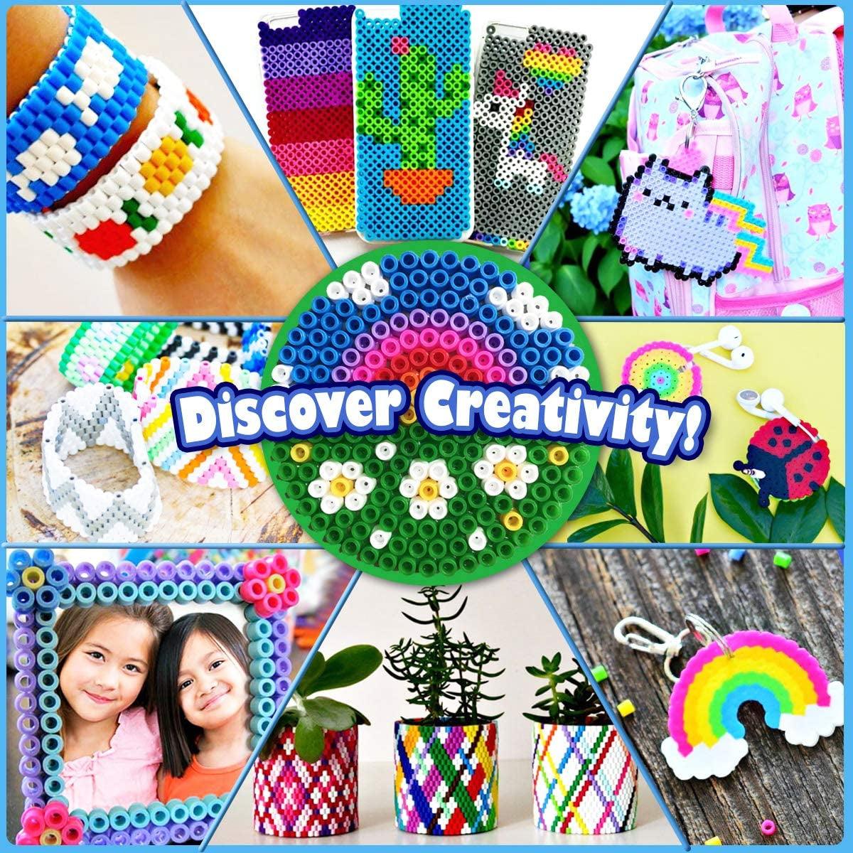 Fuse Beads for Kids Craft Art 106 Patterns Fusebead Melty Fusion Colored Arts and Crafts Set WoodArtSupply