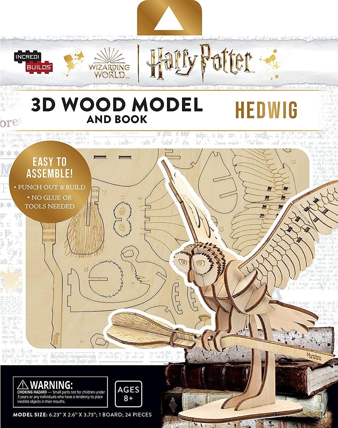 Hedwig 3D Wood Puzzle Kit - Build and Customise Your Own Harry Potter Owl Model WoodArtSupply