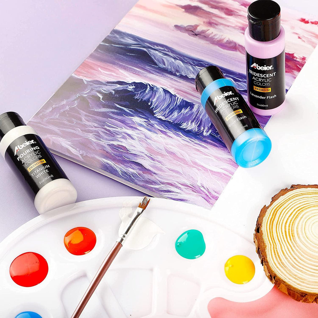 Iridescent Acrylic Paint, Set of 18 Chameleon Colors, 2 Oz/60Ml Bottles, Color-Shifting WoodArtSupply