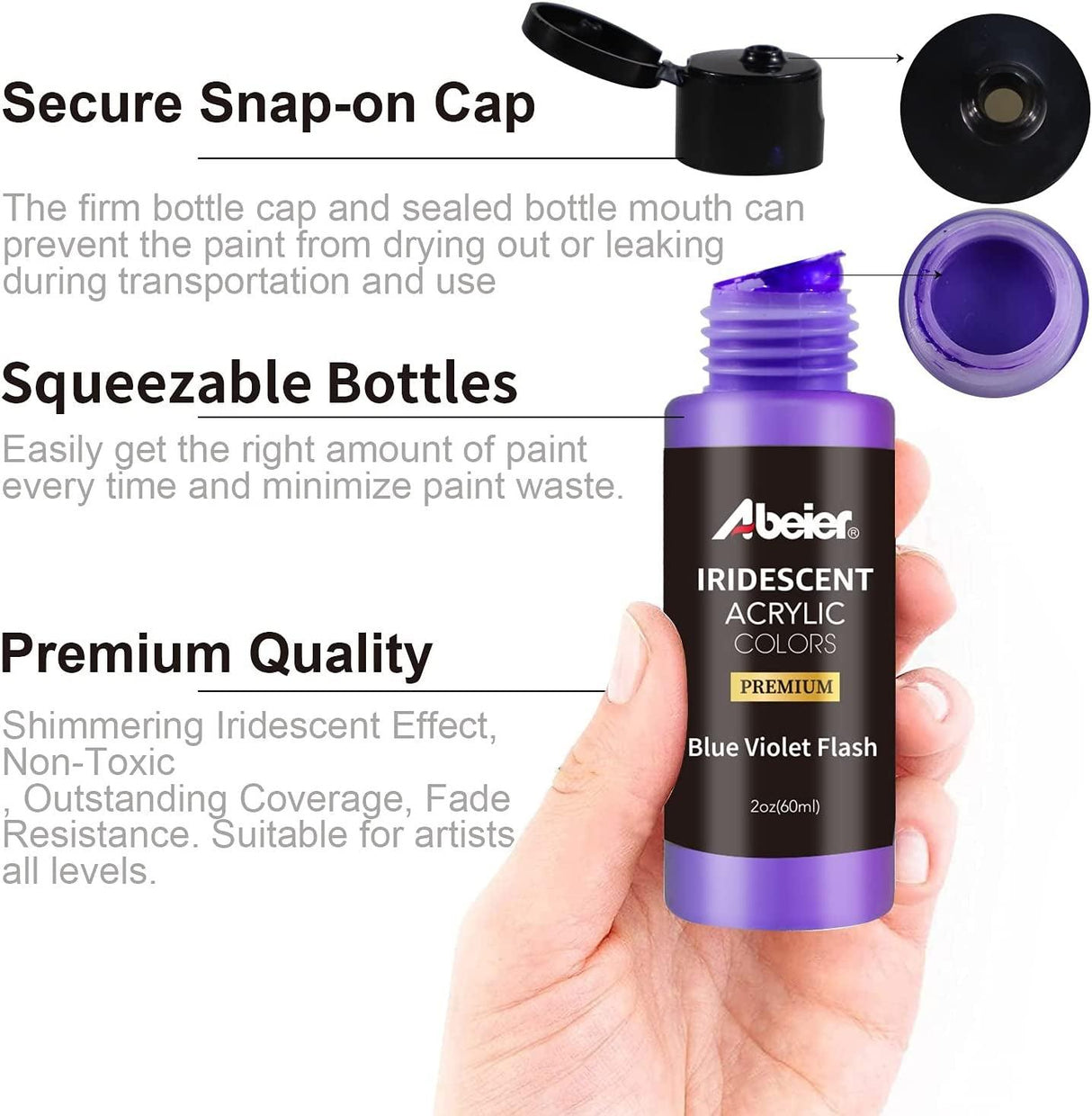 Iridescent Acrylic Paint, Set of 18 Chameleon Colors, 2 Oz/60Ml Bottles, Color-Shifting WoodArtSupply