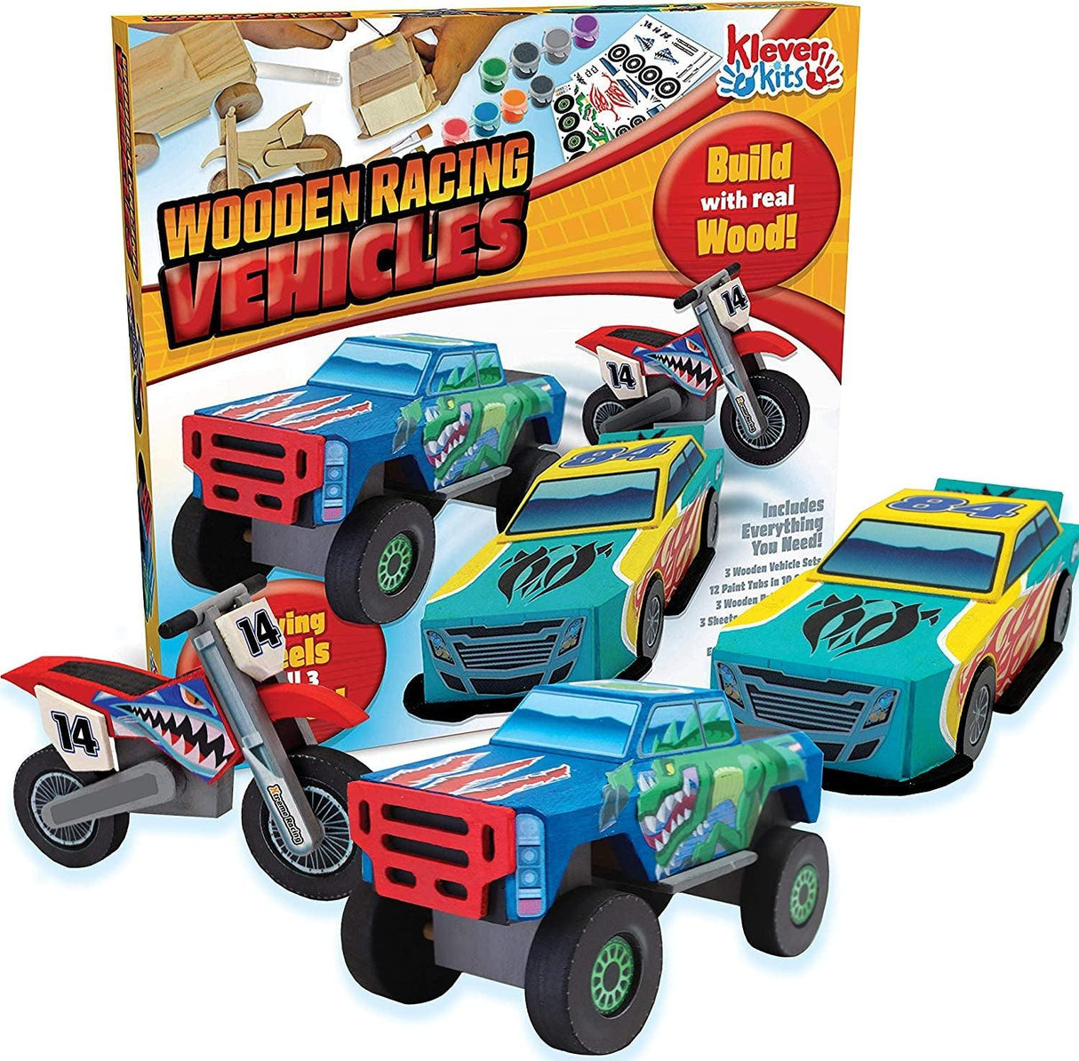 Kids Craft Kit Build & Paint Your Own Wooden Race Car Art & Craft Kit DIY Toy Make Your Own Car WoodArtSupply