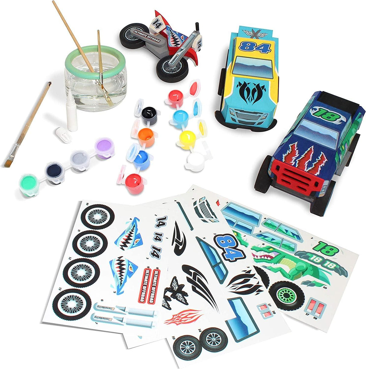 Kids Craft Kit Build & Paint Your Own Wooden Race Car Art & Craft Kit DIY Toy Make Your Own Car WoodArtSupply
