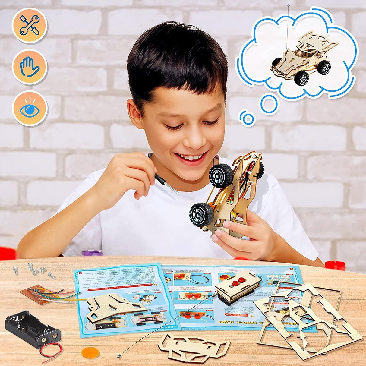 Kids Toys Stem Projects Science Kits Crafts for Kids DIY Model Cars Kit Educational Building Toys WoodArtSupply