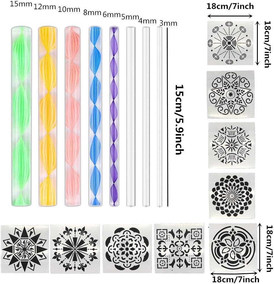 Mandala Dotting Tools Painting Kit 41Pcs Pen Stencil Ball Stylus Paint Tray WoodArtSupply