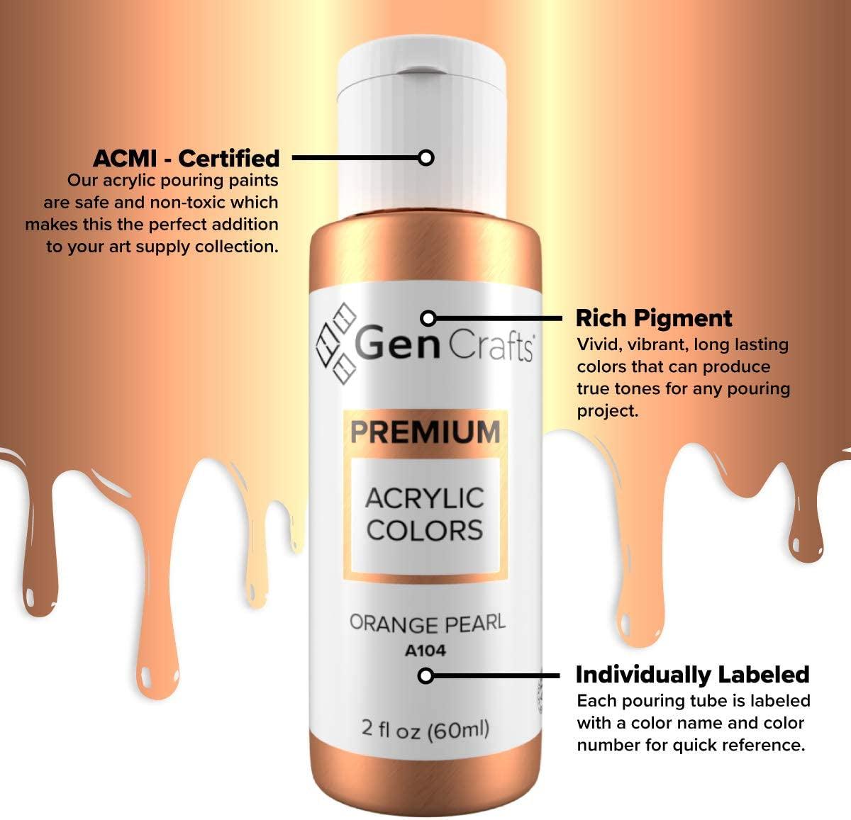 Metallic Acrylic Pouring Paint Set of 12 Metallic Colors Pre-Mixed High Flow & Ready to Pour 2 Oz./ 59 Ml Bottles WoodArtSupply