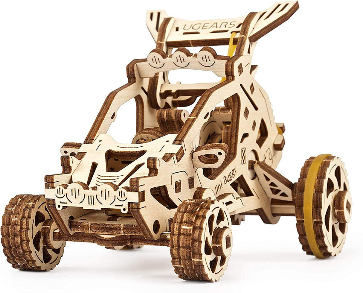 UGEARS Mini Buggy 3D Wooden Puzzle - Easy Self-Assembly Mechanical Model Kit for All Ages WoodArtSupply