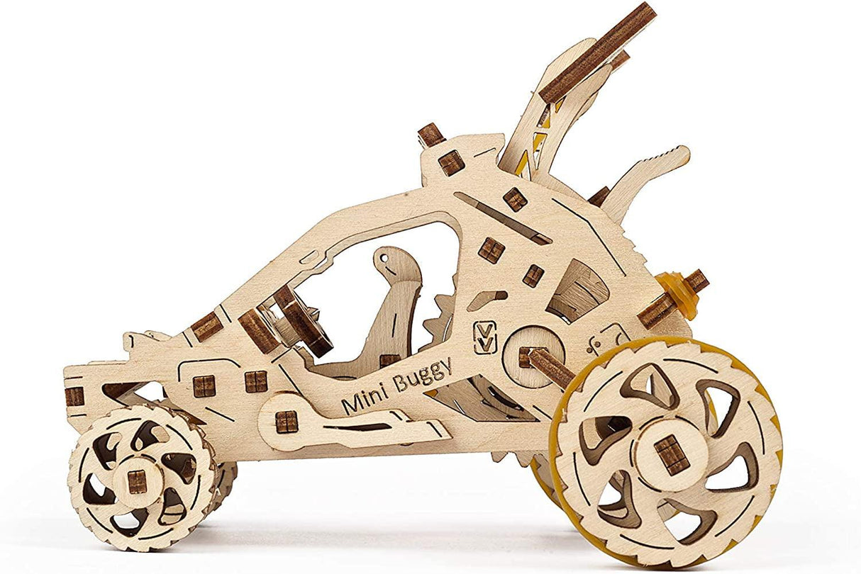 UGEARS Mini Buggy 3D Wooden Puzzle - Easy Self-Assembly Mechanical Model Kit for All Ages WoodArtSupply