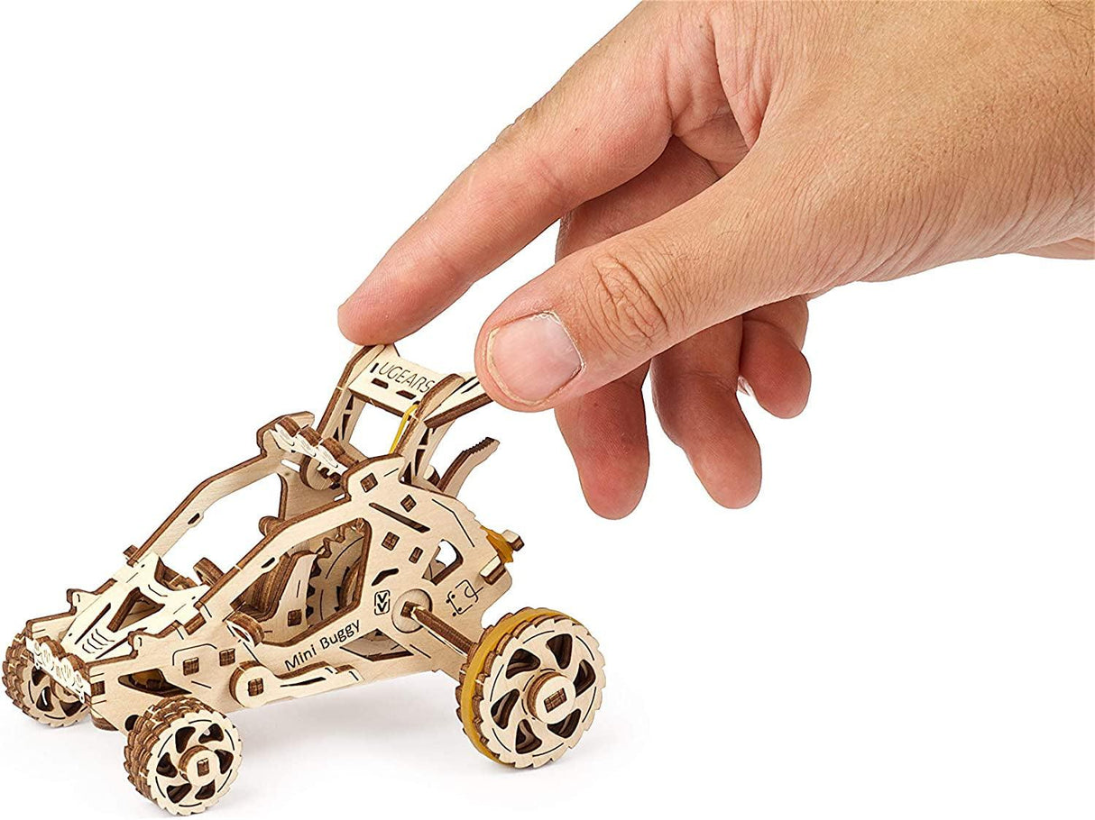 UGEARS Mini Buggy 3D Wooden Puzzle - Easy Self-Assembly Mechanical Model Kit for All Ages WoodArtSupply