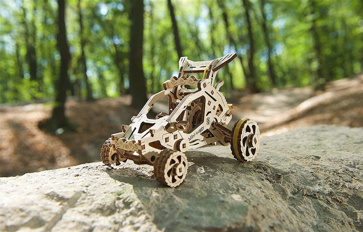 UGEARS Mini Buggy 3D Wooden Puzzle - Easy Self-Assembly Mechanical Model Kit for All Ages WoodArtSupply