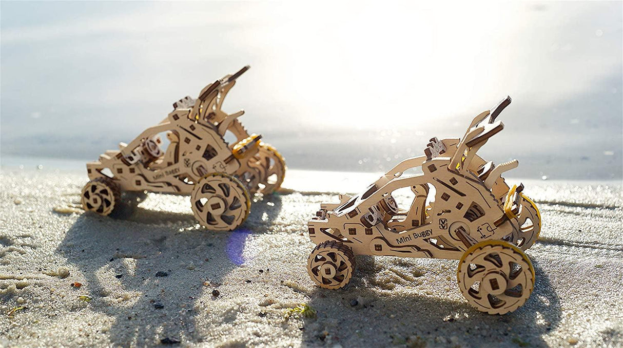 UGEARS Mini Buggy 3D Wooden Puzzle - Easy Self-Assembly Mechanical Model Kit for All Ages WoodArtSupply