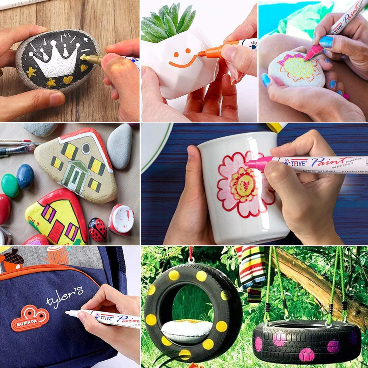 Paint Pens Paint Markers Never Fade Quick Dry and Permanent, 12 Color Oil-Based Waterproof Painting, Ceramic, Wood WoodArtSupply