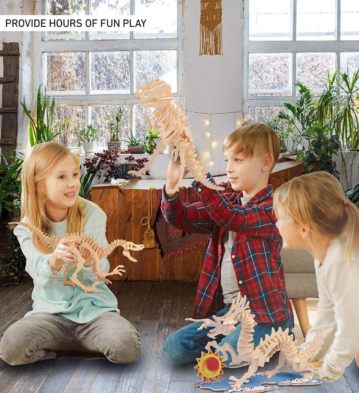 Velociraptor 3D Wooden Puzzle Kit – Engaging Craft Construction for Dinosaur Lovers WoodArtSupply