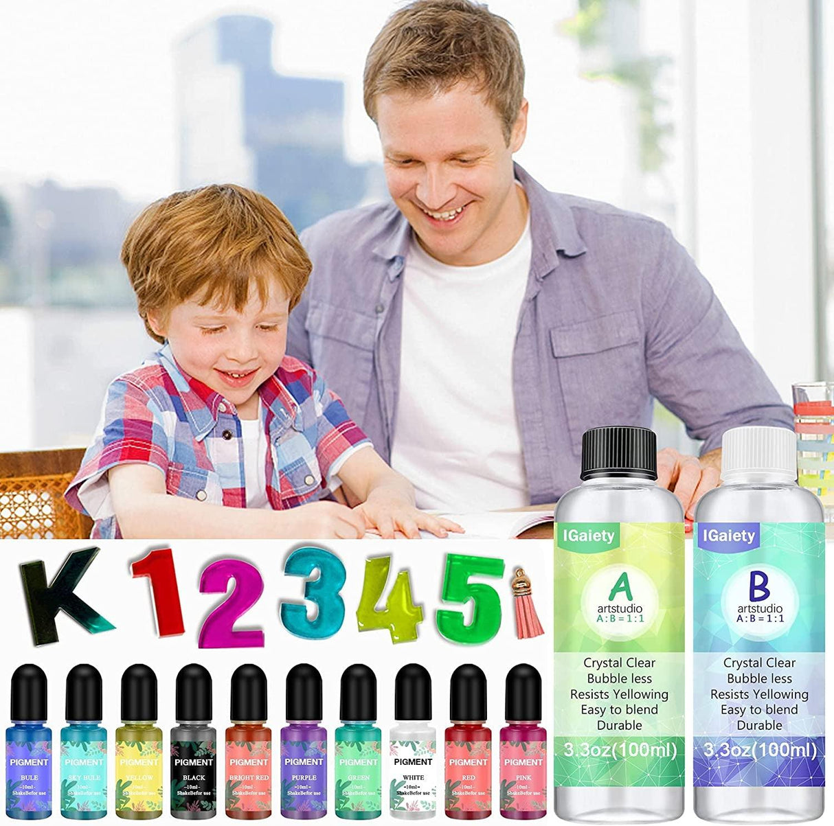 Resin Alphabet Mold Starter Kit 169 Pcs Letter Silicone Keychain Molds Reversed Backward Number Molds WoodArtSupply