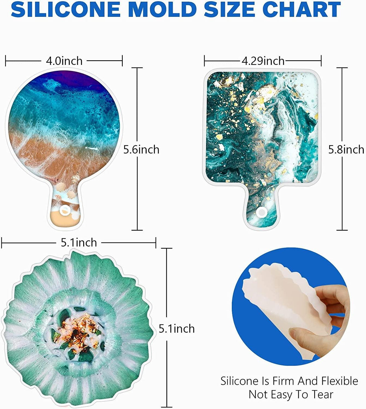 Resin Coaster Molds Silicone Kit Cutting Serving Board Mold with DIY Geode Tray Molds Pigments Tools 82 Pcs WoodArtSupply