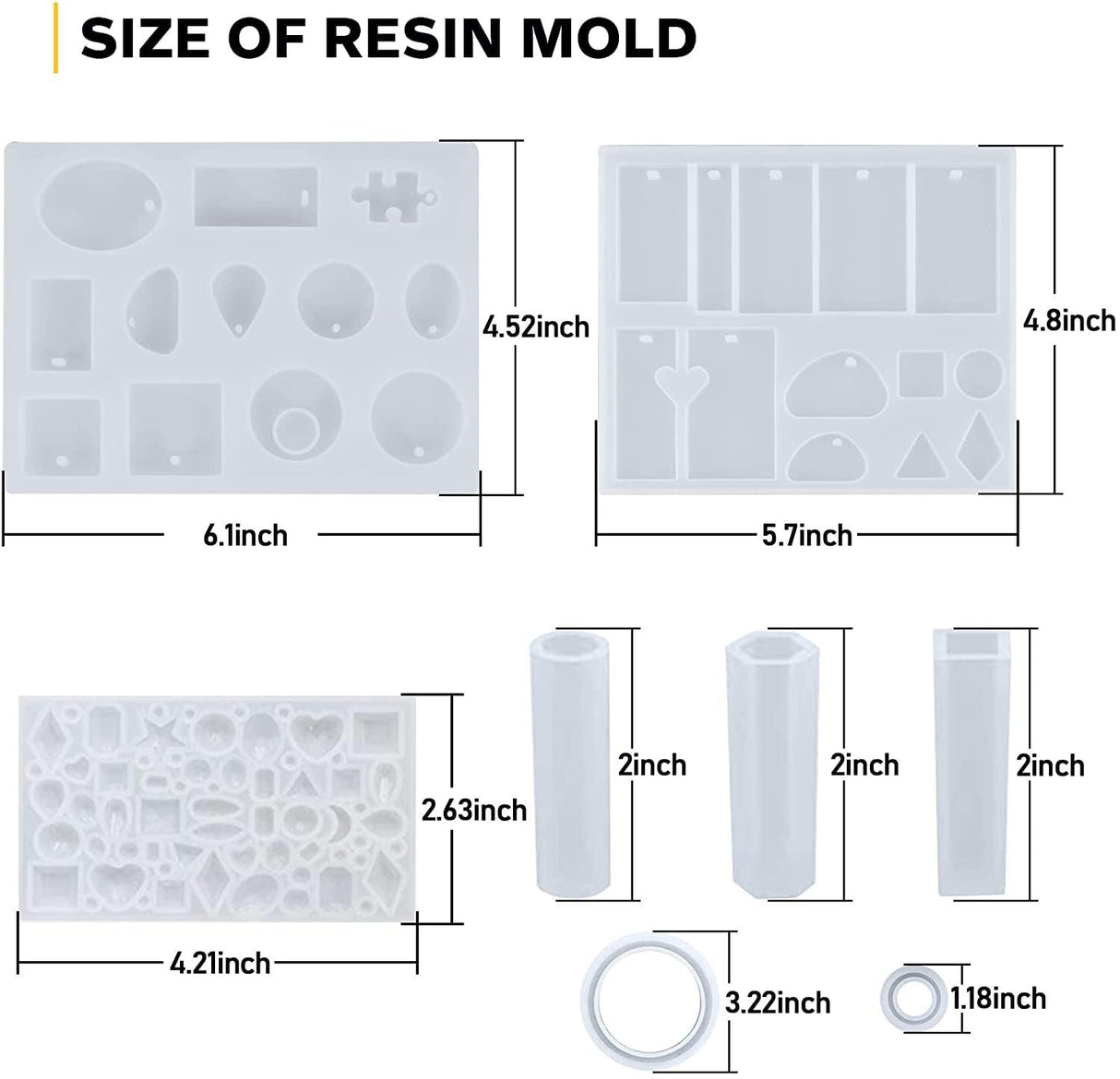 Resin Jewelry Making Kit 240 Pcs Silicone Epoxy Mold Set Keychain Starter Kit Bundle WoodArtSupply