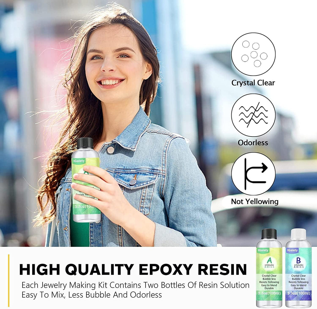 Resin Jewelry Making Kit 240 Pcs Silicone Epoxy Mold Set Keychain Starter Kit Bundle WoodArtSupply