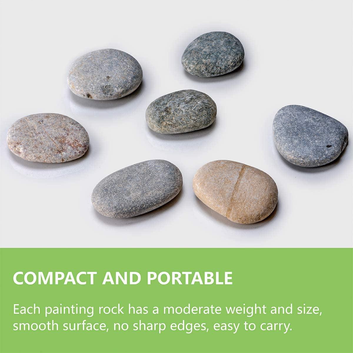 River Rocks for Painting 20PCS Smooth Unpolished Stones Kit Assorted Size Diameter 2-3In WoodArtSupply