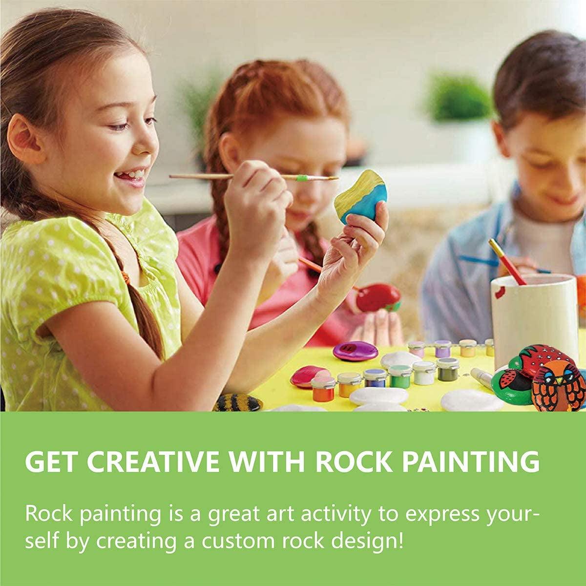 River Rocks for Painting 20PCS Smooth Unpolished Stones Kit Assorted Size Diameter 2-3In WoodArtSupply