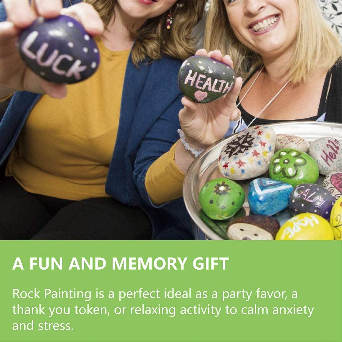 River Rocks for Painting 20PCS Smooth Unpolished Stones Kit Assorted Size Diameter 2-3In WoodArtSupply