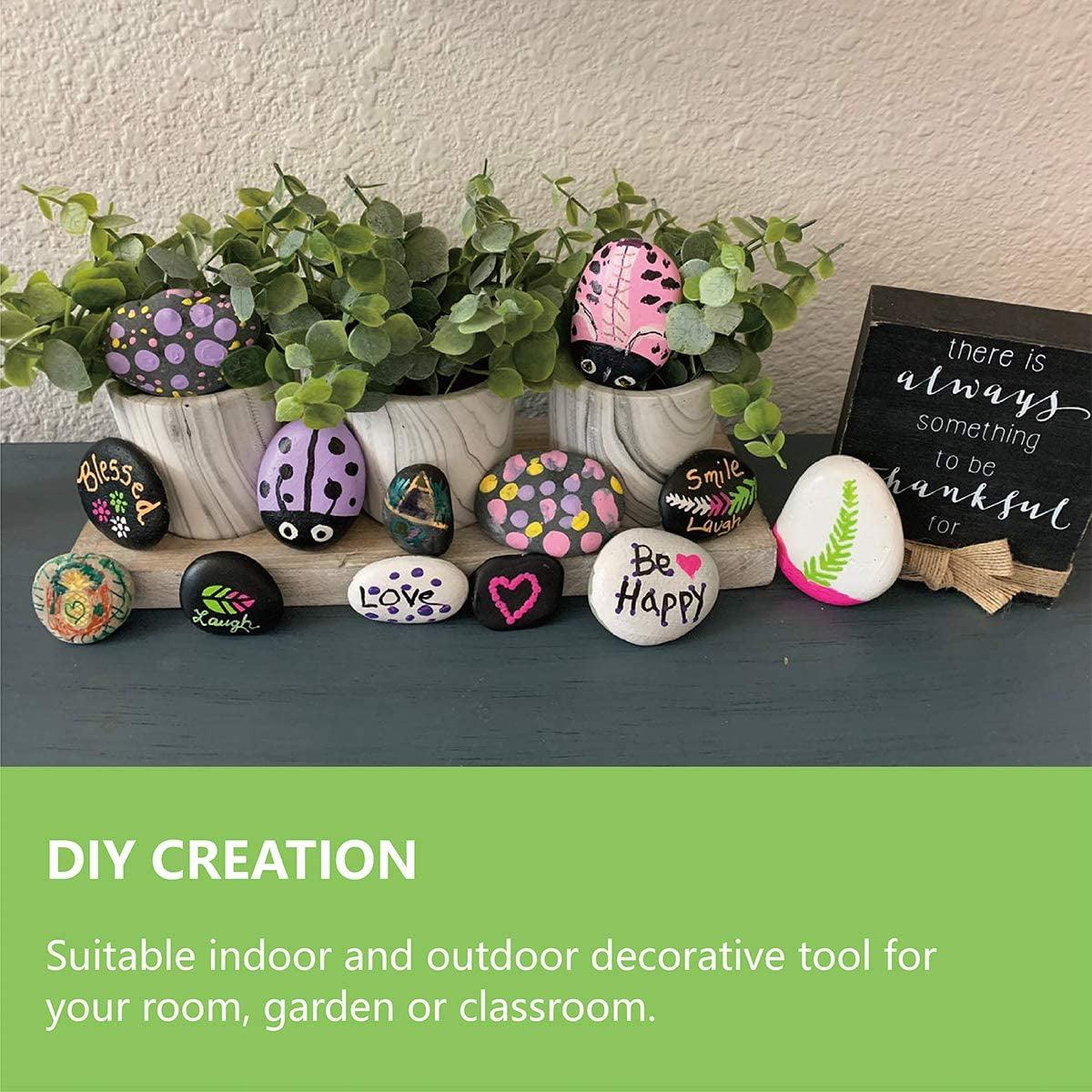 River Rocks for Painting 20PCS Smooth Unpolished Stones Kit Assorted Size Diameter 2-3In WoodArtSupply