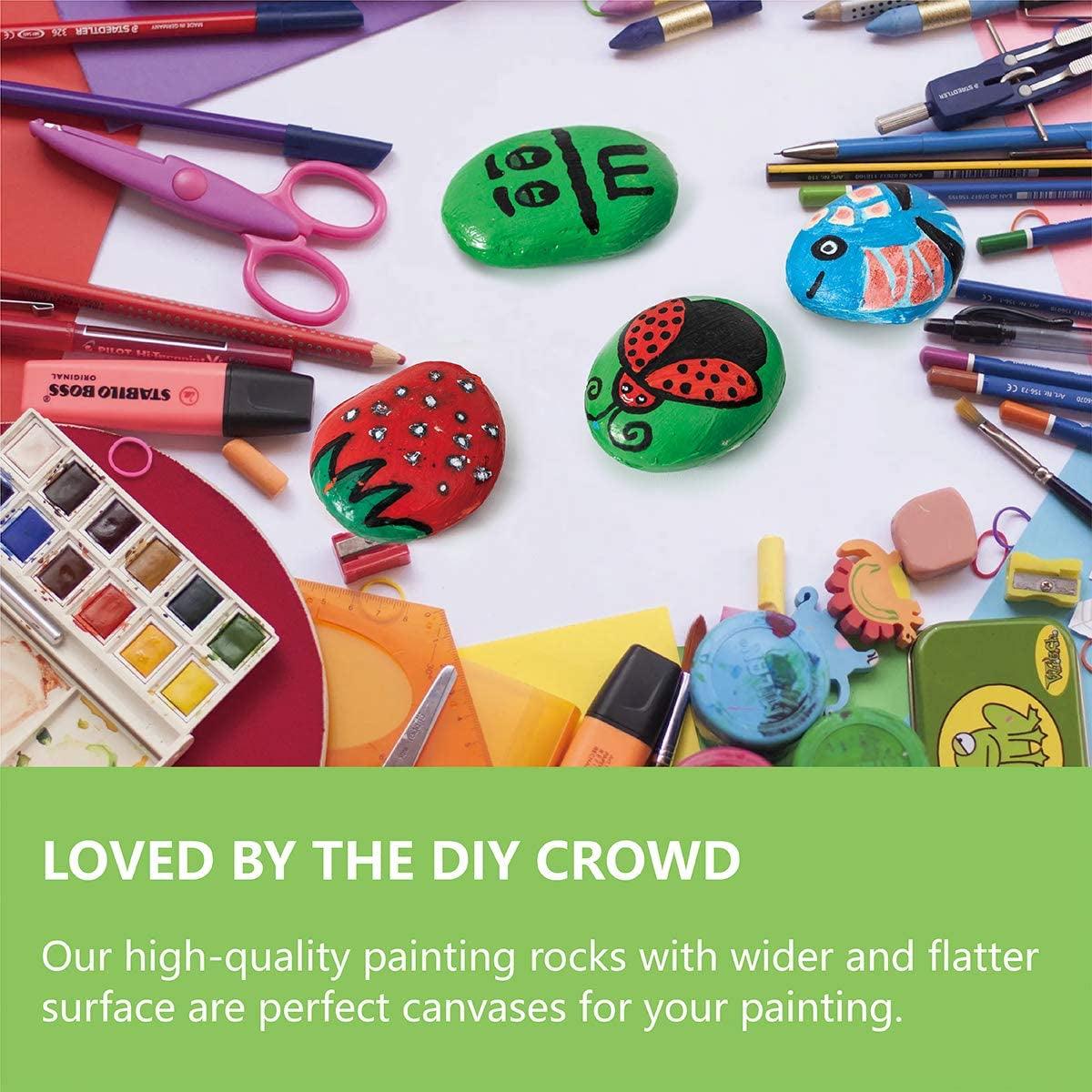 River Rocks for Painting 20PCS Smooth Unpolished Stones Kit Assorted Size Diameter 2-3In WoodArtSupply