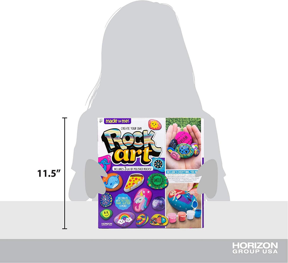 Rock Art Kit Painting Arts and Crafts Kit, 3 Pounds of Rocks and 12 Paints, Great Summer Activity WoodArtSupply