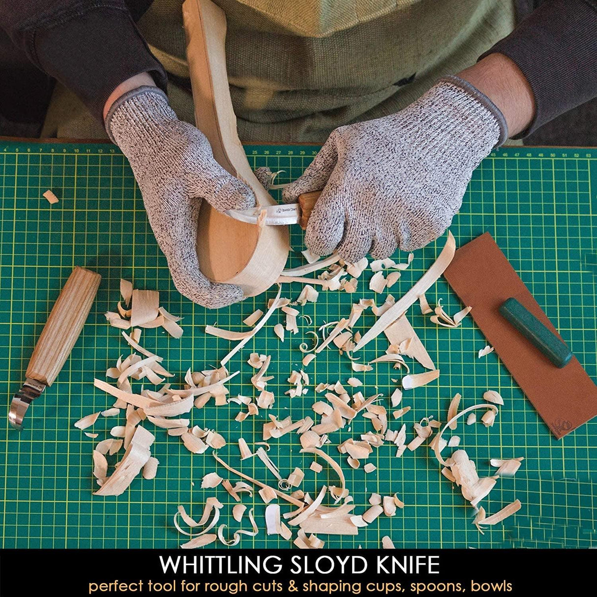 S01 Wood Spoon Carving Knives Set Spoon Making Tools Kit Whittling Knife Hook Knife Right-Handed Bowl Cup WoodArtSupply