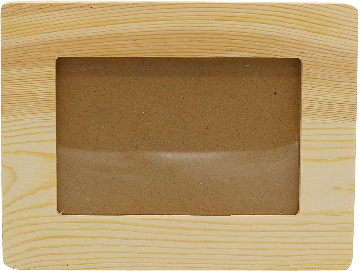 Unfinished 1/2 Inch Thick Wood Craft Picture Frame Holds 4X6 Inch Photo - Peg Stand Included WoodArtSupply