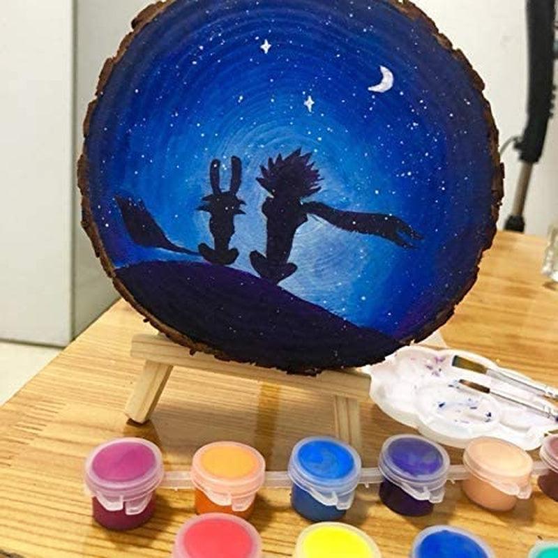 Unfinished Natural with Tree Bark Wood Slices 10 Pcs 4.2-4.7" Disc Coasters Wood Pieces Craft Wood Kit Circles DIY WoodArtSupply