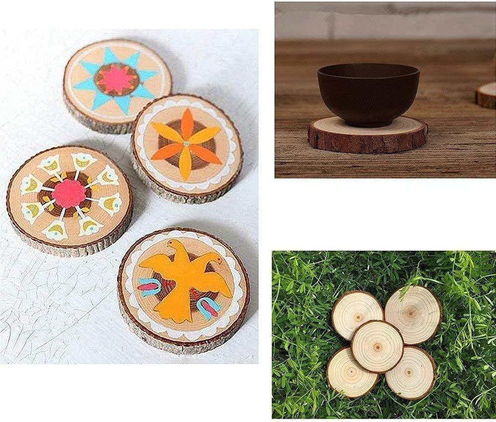 Unfinished Natural Wood Slices 20 Pcs 3.5-4 Inch Craft Wood Kit Circles Crafts Rustic DIY with Bark WoodArtSupply